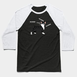 cat black cute vector cartoon meow Baseball T-Shirt